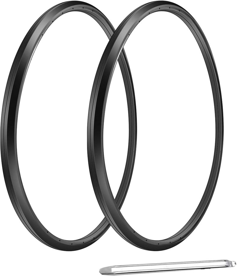 HMZ إطار استبدال العجلة الخلفية للكرسي المتحرك، 24 "X 1" إطار بولي يوريثان غير قابل للثقب، مزود بأدوات التركيب، ملحقات الكرسي المتحرك لجميع العلامات التجارية (1 زوج) - Image 1